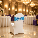 Spandex Chair Sashes with Satin Double Bows Washable Reusable Chair Bands for Wedding Party Event Decoration Spandex Chair Sashes with Satin Double Bows Washable Reusable Chair Bands for Wedding Party Event Decoration