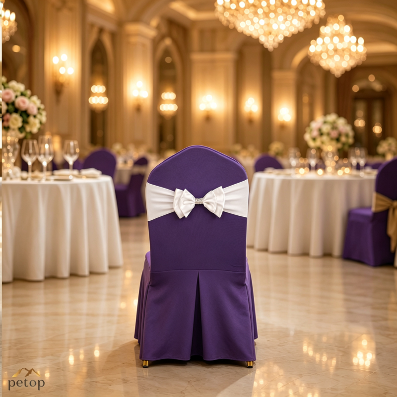 Spandex Chair Sashes with Satin Double Bows Washable Reusable Chair Bands for Wedding Party Event Decoration Spandex Chair Sashes with Satin Double Bows Washable Reusable Chair Bands for Wedding Party Event Decoration