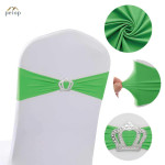Spandex Chair Sashes with Crown Buckle Stretch Chair Bands Cover Ties for Wedding Banquet Event Parties Decor Spandex Chair Sashes with Crown Buckle Stretch Chair Bands Cover Ties for Wedding Banquet Event Parties Decor