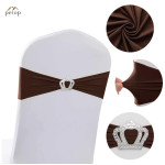 Spandex Chair Sashes with Crown Buckle Stretch Chair Bands Cover Ties for Wedding Banquet Event Parties Decor Spandex Chair Sashes with Crown Buckle Stretch Chair Bands Cover Ties for Wedding Banquet Event Parties Decor