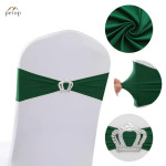 Spandex Chair Sashes with Crown Buckle Stretch Chair Bands Cover Ties for Wedding Banquet Event Parties Decor Spandex Chair Sashes with Crown Buckle Stretch Chair Bands Cover Ties for Wedding Banquet Event Parties Decor