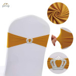 Spandex Chair Sashes with Crown Buckle Stretch Chair Bands Cover Ties for Wedding Banquet Event Parties Decor Spandex Chair Sashes with Crown Buckle Stretch Chair Bands Cover Ties for Wedding Banquet Event Parties Decor