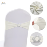 Spandex Chair Sashes with Crown Buckle Stretch Chair Bands Cover Ties for Wedding Banquet Event Parties Decor Spandex Chair Sashes with Crown Buckle Stretch Chair Bands Cover Ties for Wedding Banquet Event Parties Decor