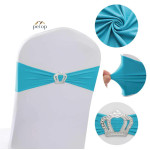 Spandex Chair Sashes with Crown Buckle Stretch Chair Bands Cover Ties for Wedding Banquet Event Parties Decor Spandex Chair Sashes with Crown Buckle Stretch Chair Bands Cover Ties for Wedding Banquet Event Parties Decor