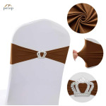 Spandex Chair Sashes with Crown Buckle Stretch Chair Bands Cover Ties for Wedding Banquet Event Parties Decor Spandex Chair Sashes with Crown Buckle Stretch Chair Bands Cover Ties for Wedding Banquet Event Parties Decor
