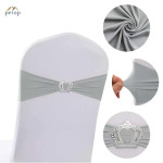 Spandex Chair Sashes with Crown Buckle Stretch Chair Bands Cover Ties for Wedding Banquet Event Parties Decor Spandex Chair Sashes with Crown Buckle Stretch Chair Bands Cover Ties for Wedding Banquet Event Parties Decor