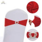 Spandex Chair Sashes with Crown Buckle Stretch Chair Bands Cover Ties for Wedding Banquet Event Parties Decor Spandex Chair Sashes with Crown Buckle Stretch Chair Bands Cover Ties for Wedding Banquet Event Parties Decor