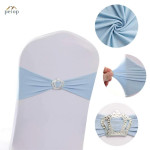 Spandex Chair Sashes with Crown Buckle Stretch Chair Bands Cover Ties for Wedding Banquet Event Parties Decor Spandex Chair Sashes with Crown Buckle Stretch Chair Bands Cover Ties for Wedding Banquet Event Parties Decor