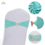 Spandex Chair Sashes with Crown Buckle Stretch Chair Bands Cover Ties for Wedding Banquet Event Parties Decor Spandex Chair Sashes with Crown Buckle Stretch Chair Bands Cover Ties for Wedding Banquet Event Parties Decor