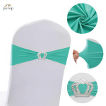 Spandex Chair Sashes with Crown Buckle Stretch Chair Bands Cover Ties for Wedding Banquet Event Parties Decor Spandex Chair Sashes with Crown Buckle Stretch Chair Bands Cover Ties for Wedding Banquet Event Parties Decor