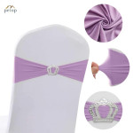 Spandex Chair Sashes with Crown Buckle Stretch Chair Bands Cover Ties for Wedding Banquet Event Parties Decor Spandex Chair Sashes with Crown Buckle Stretch Chair Bands Cover Ties for Wedding Banquet Event Parties Decor