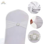 Spandex Chair Sashes with Crown Buckle Stretch Chair Bands Cover Ties for Wedding Banquet Event Parties Decor Spandex Chair Sashes with Crown Buckle Stretch Chair Bands Cover Ties for Wedding Banquet Event Parties Decor