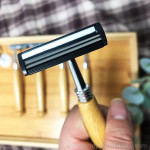 Natural Bamboo Razor Wooden Handle Men Women Shaving Razor